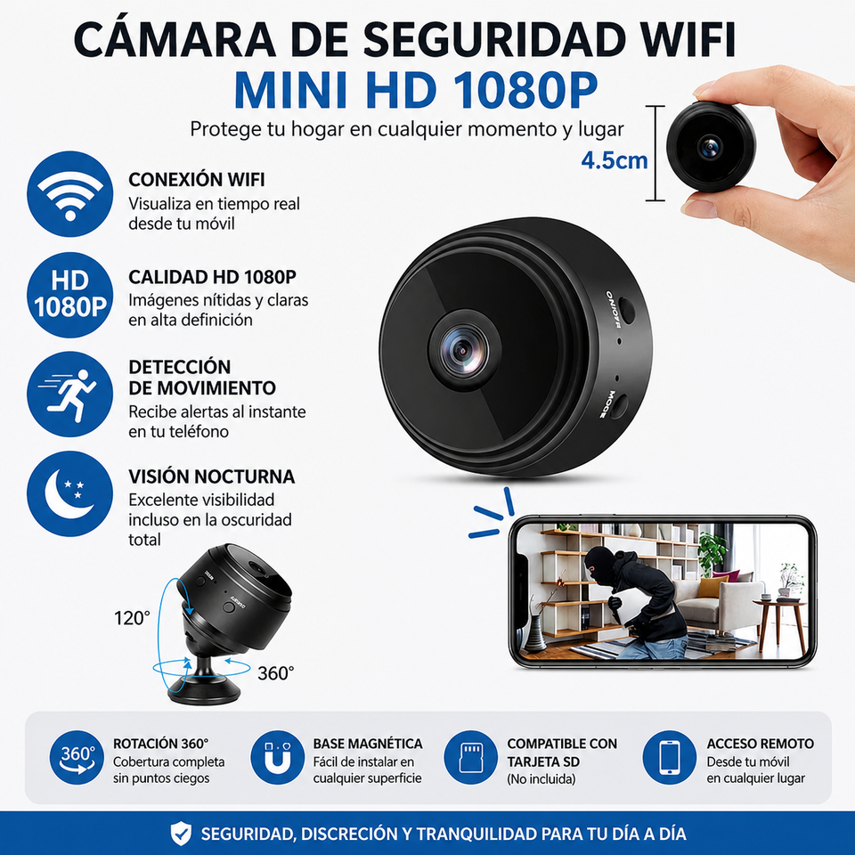 ¡Compra uno y llévate dos! Minicámaras de vigilancia Wi-Fi